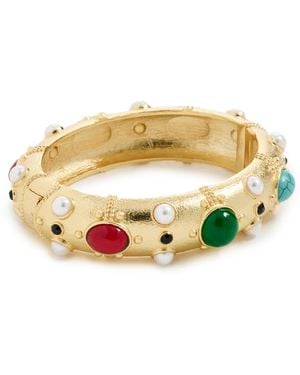 Kenneth Jay Lane Jet Dots Hinged Oval Bracelet - Multicolour