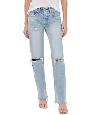 Moussy Odessa Straight Low Jeans - Blue