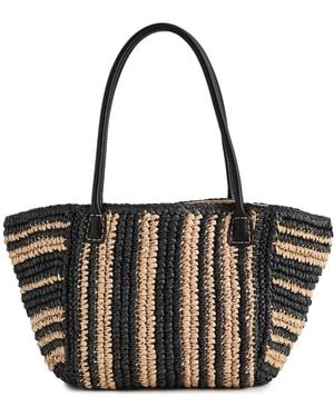 Madewell Mini And Straw Tote - Black