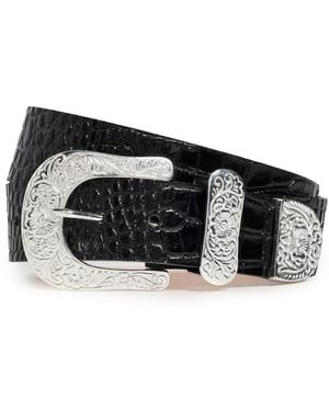 L'Agence Otera Wide Leather Belt - Black