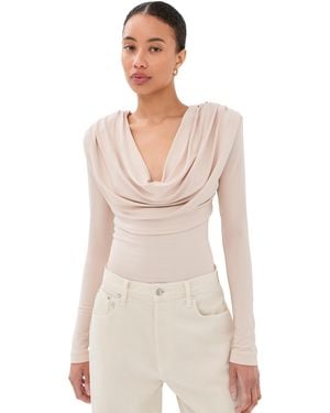 Wardrobe NYC Closet. Nyc Matte Draped Top - Natural