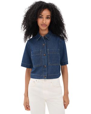 Veronica Beard Spruce Button Down Shirt - Blue