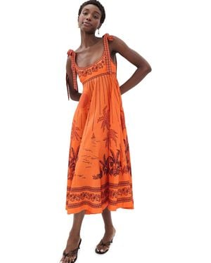 ALÉMAIS Boathouse Ballet Linen Sundress - Orange