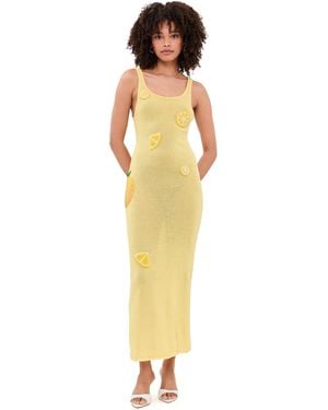 Leslie Amon Citron Knit Tank Coverup Dress - Yellow