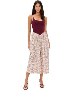 Le Bos Alix Mixed Fabric Tank Dress - Multicolor