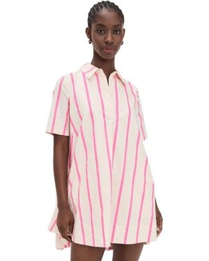 English Factory Striped Caftan Mini Dress - Pink