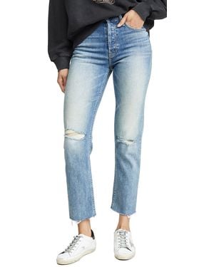 Mother Superior The Tomcat Ankle Fray Jeans - Blue
