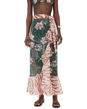 PATBO Botanic Retro Wrap Skirt - Green