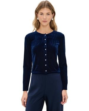 Le Bos Eloise Velvet Cardigan - Blue