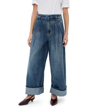 Tibi Spring Denim Triple Pleat Pants - Blue