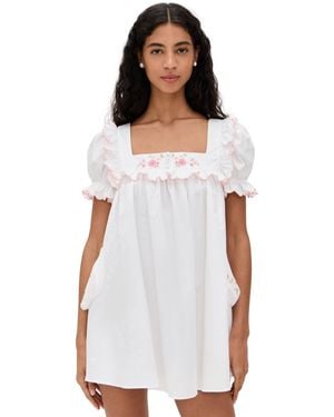 For Love & Lemons Tea Time Babydoll Dress - White