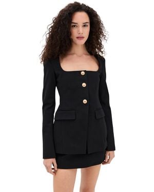 GOOD AMERICAN Soft Stretch Ponte Sculpted Blazer - Black