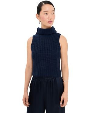 SABLYN Saige Cashmere Cropped Pullover - Blue