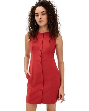 Wayf Button Front Mini Dress - Red