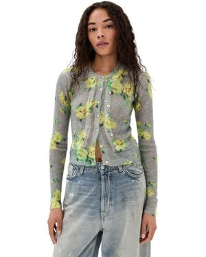 Acne Studios Long Sleeve Double Cardigan - Green