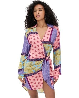 Donde Esteban Paisley Wrap Mini Dress - Multicolor