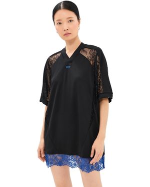 Off-White c/o Virgil Abloh Lace Soccer T-Shirt Dress - Black