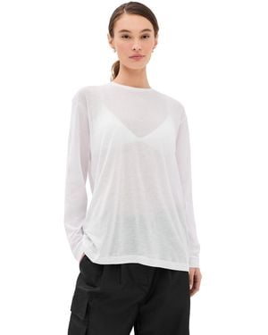 Tibi Sheer Crepe Knit Tee - White