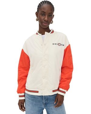 Terez Bears Colorblock Bomber Jacket - Red