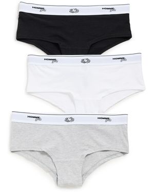 HOMMEGIRLS Homme Girls X Fruit Of The Loom Boy Shorts 3 Pack - Black