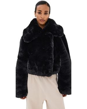 Acne Studios Fluffy Faux Fur Jacket - Black
