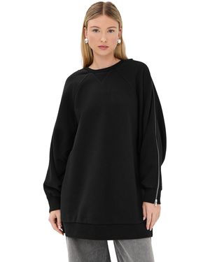 Halfboy Zip Over Crew Neck - Black