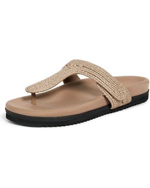 Roam Raffy T Strap Slides - Natural