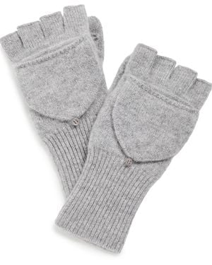 White + Warren Cashmere Pop Top Gloves - White