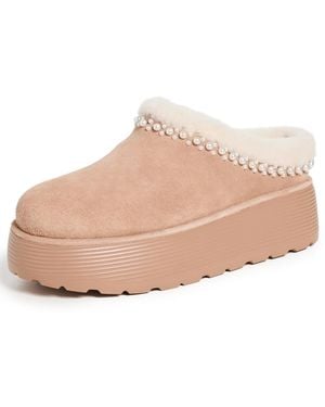 Stuart Weitzman Nellie Pearl Flatfrom Mules - Pink