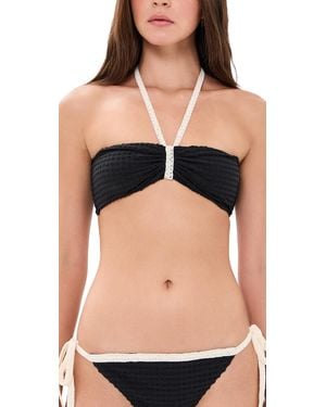 Sea Lenora Colorblock Bikini Top - Black