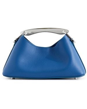 Elleme Mini Boomerang Pebbled Leather Bag - Blue