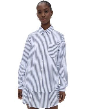 The Upside Lyon Poem Collared Shirt - Blue