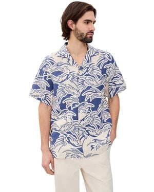 Oas Rogue Linen Cuba Shirt - Blue
