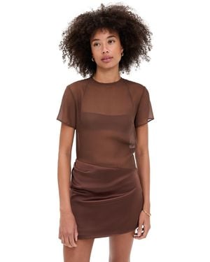 SIR. Luca Silk Mini Dress - Brown