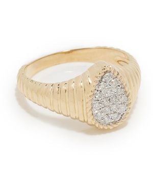 Yvonne Léon Baby Chevaliere Poire Berlingot Diamant Ring - White