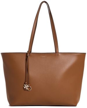 Tory Burch Top Zip Leather Tote - Brown