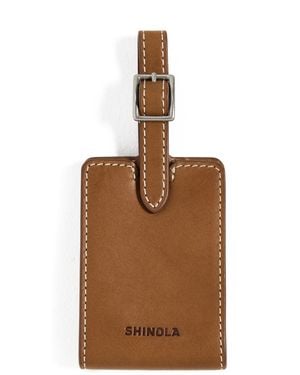 Shinola Leather Luggage Id Tag - Natural