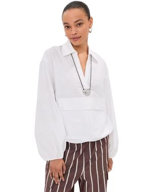 Le Bos Tate Poplin Pullover - White