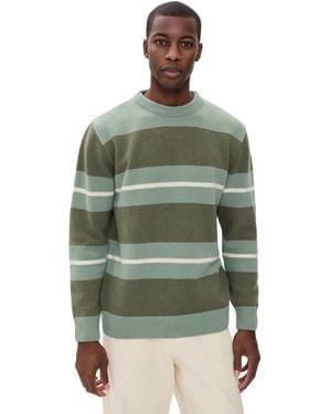 Far Afield Combin Striped Knit Sweater - Green