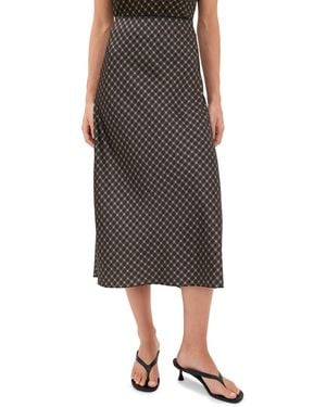 Vince Plaid Slip Skirt - Black
