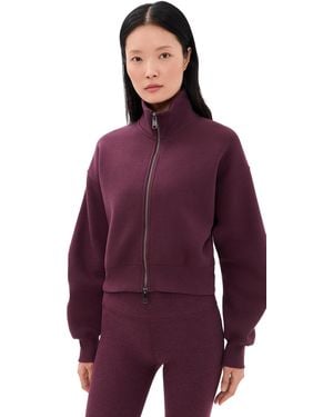 Beyond Yoga Double Zip Cropped Jacket - Purple
