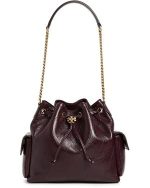 Tory Burch Charlie Quilted Drawstring Shoulder Bag - Red
