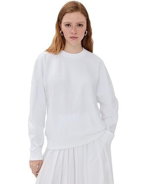 Tibi Lightweight Crew Neck Sweatshirt - White