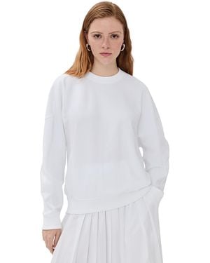 Tibi Lightweight Crew Neck Sweatshirt - White