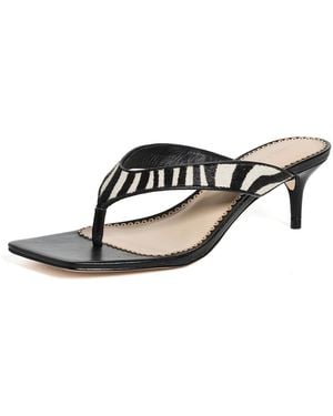 Cinq À Sept Frankie Zebra Haircalf Kitten Heel Sandals - Black