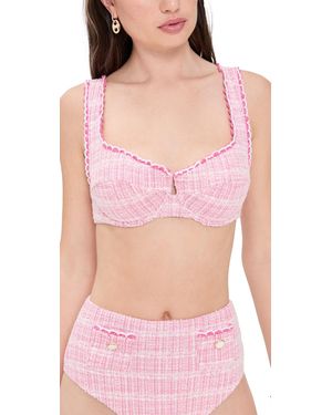 Jonathan Simkhai Klara Balconette Bikini Top - Pink