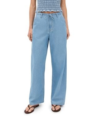 LNA Gia Tie Waist Pants - Blue