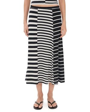 Rag & Bone The Knit Mixed Stripe Skirt - Black