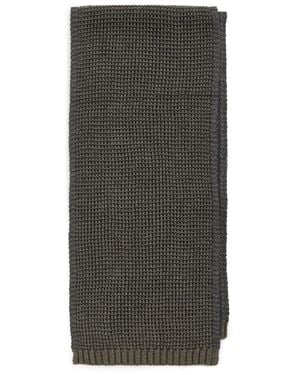 Faherty Plaited Waffle Scarf - Gray