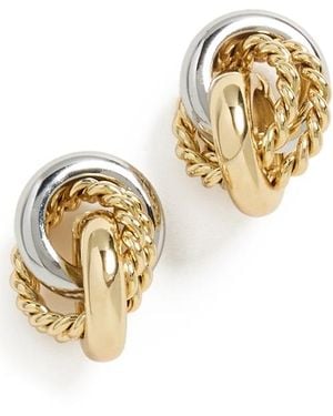 Kenneth Jay Lane Two-Tone And Knot Pierced Earrings - Metallic